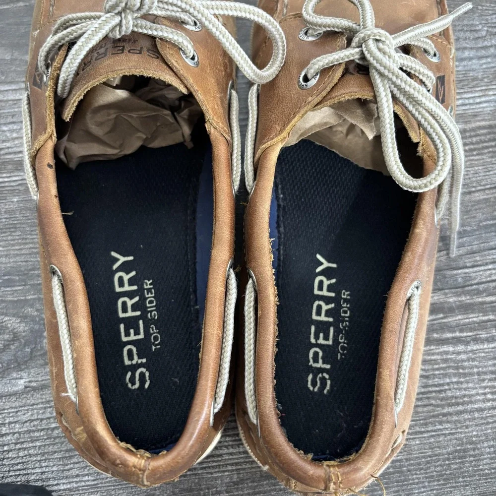 Sperry Top-Sider Boat Shoes Mens Size 10.5 Brown Leather Deck Nautical STS16404